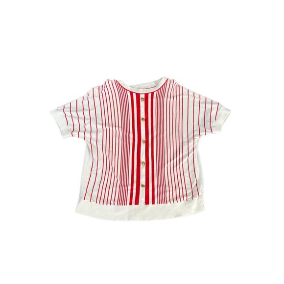 Vintage Aileen Too Red Stripe Short Sleeve Crewneck Tee | Size 1X - Picture 10 of 10